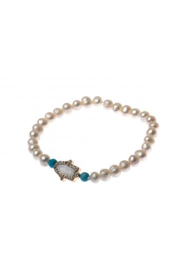 Hamsa Glow Pearl Bracelet