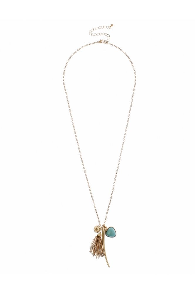Majique London Turquoise Heart Gold Luxe Necklace