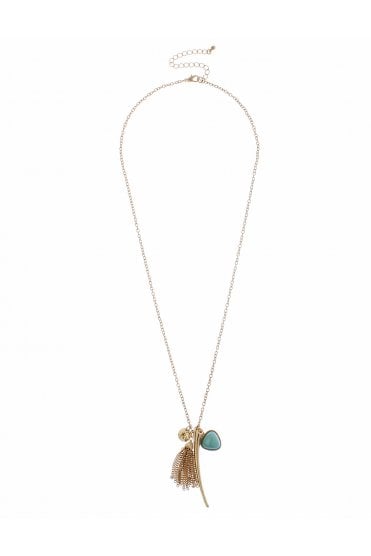 Turquoise Heart Gold Luxe Necklace