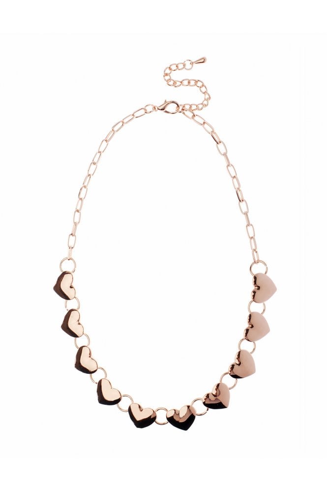 Majique London Heartbeat Rose Gold Link Chain Necklace