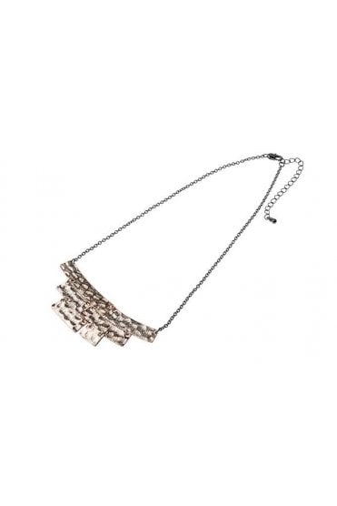 Hematite & Hammered Gold Bar Necklace