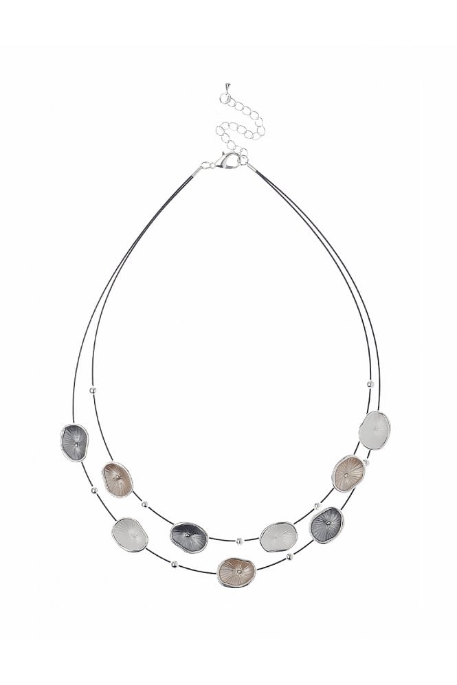 Majique London Jetset Double Strand Wire Necklet With Oval Accents