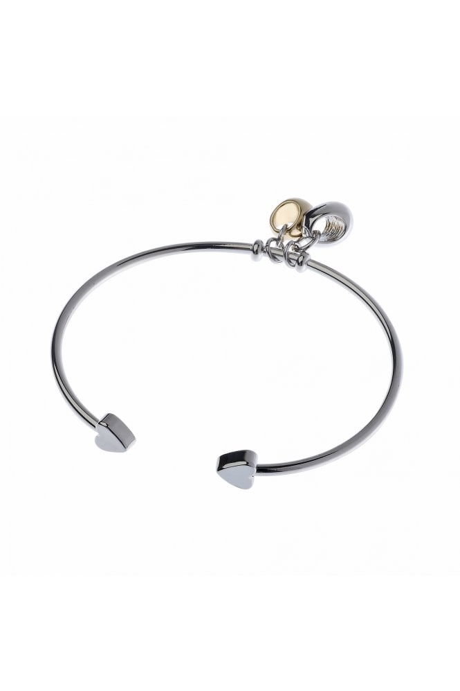 Majique London Luxe Fusion Radiance Cuff With Gold And Rhodium Coffee Bean Charms
