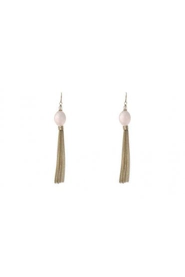 Luxe Rose Quartz Tassel Drop Earring