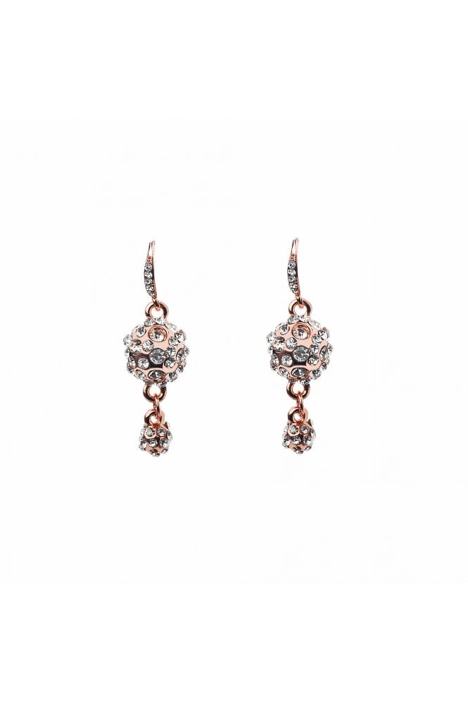 Majique London Luxe Rose Radiance Fishhook Earring With Crystal Ball Drop