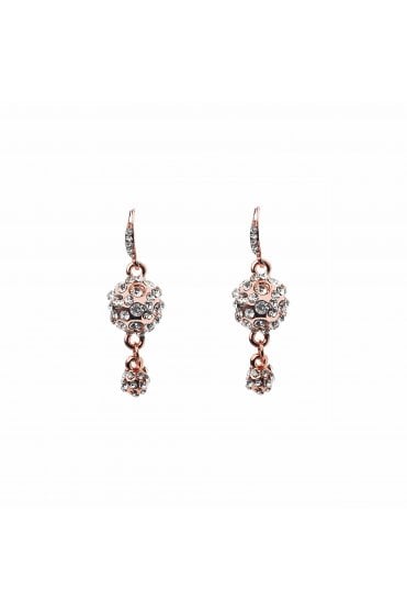 Luxe Rose Radiance Fishhook Earring With Crystal Ball Drop