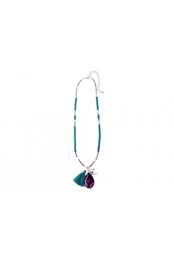 Majique London Aqua Dream Agate Pendant Necklace