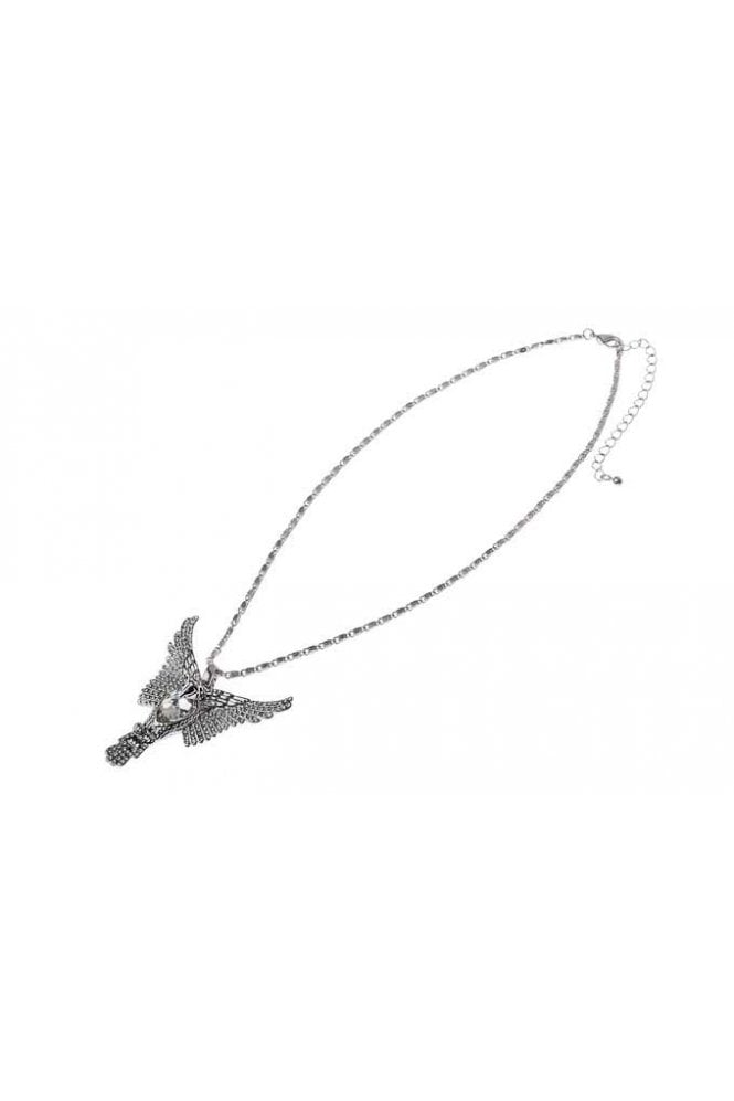 Majique London Bird Charm Rhodium Chain Necklace