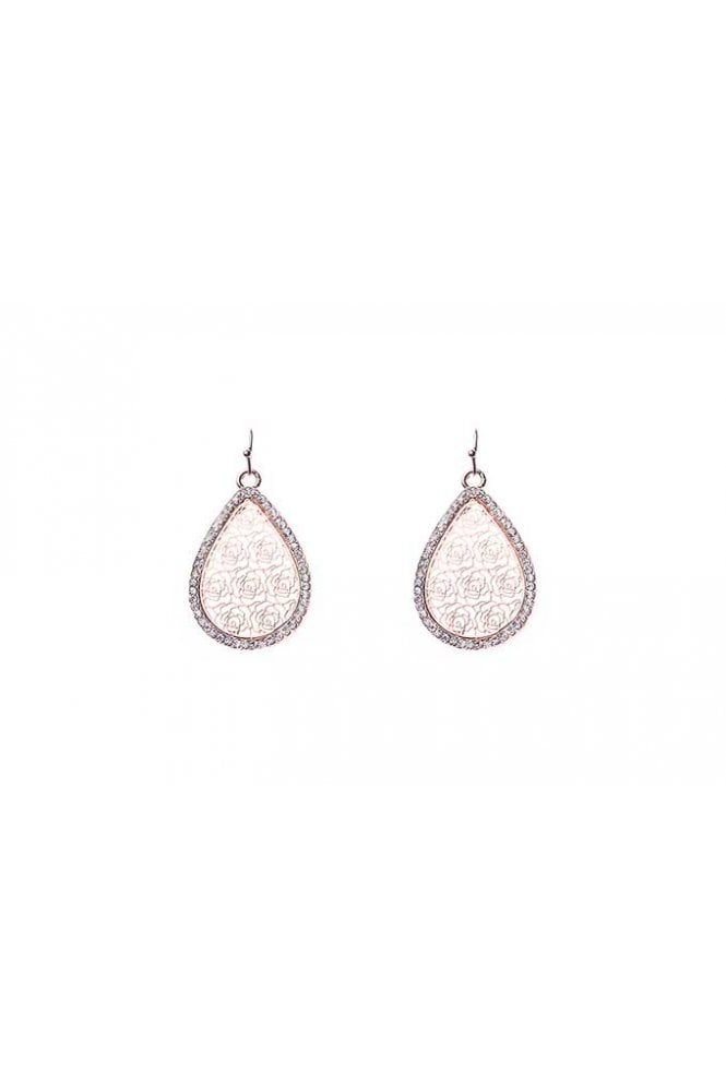 Majique London Blossom Teardrop Rose Gold Hook Earrings