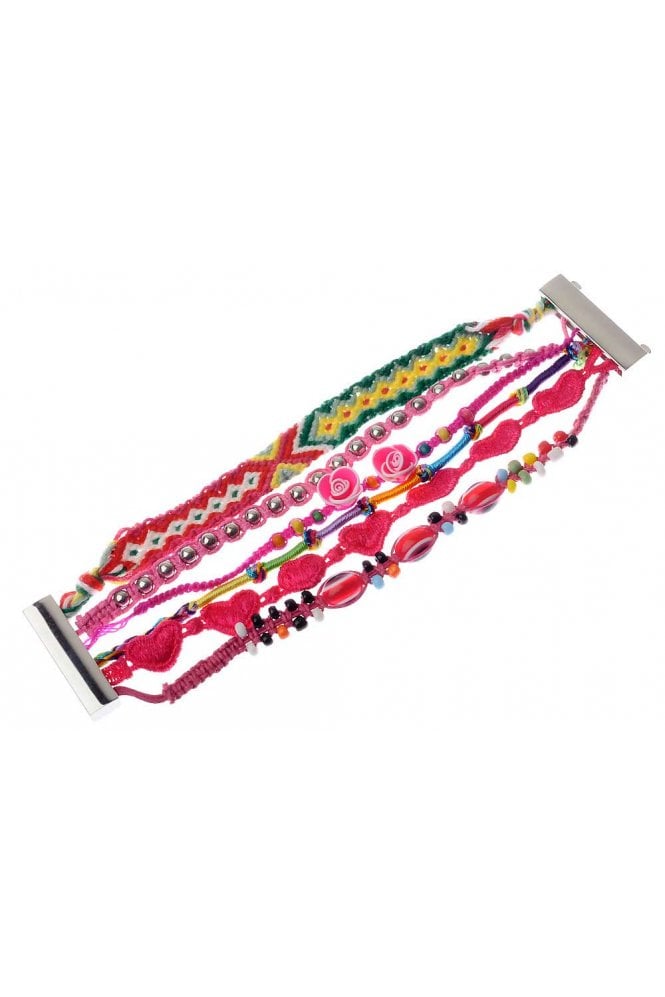 Majique London Blush Blossom Woven Bracelet