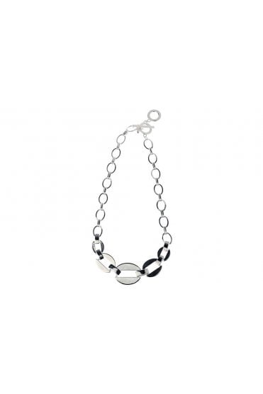 Bold T-Bar Oval Link Necklace