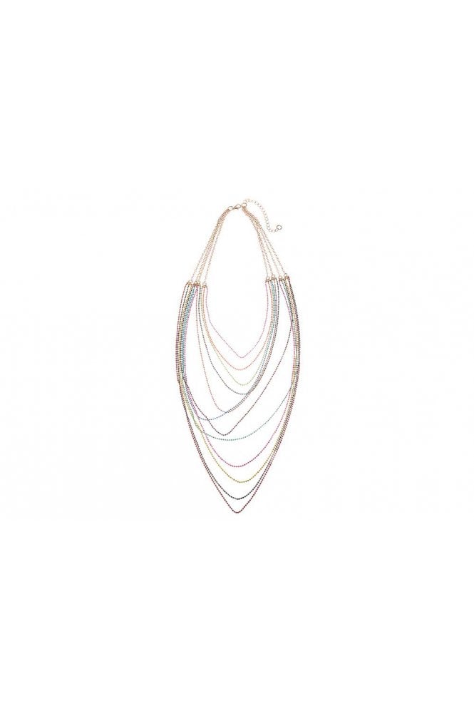 Majique London Chic Beaded Gold Cable Necklace