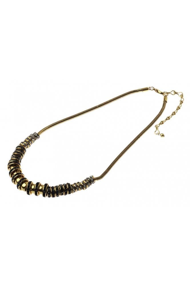 Majique London Crystal Circle Snake Chain Necklace