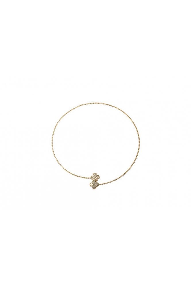 Majique London Crystal Clover Rope Wire Necklace