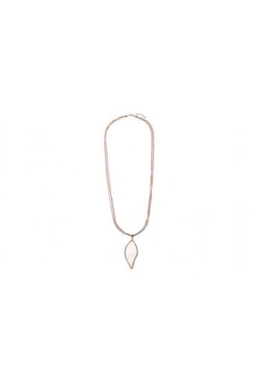 Crystal Leaf Trio Chain Necklace