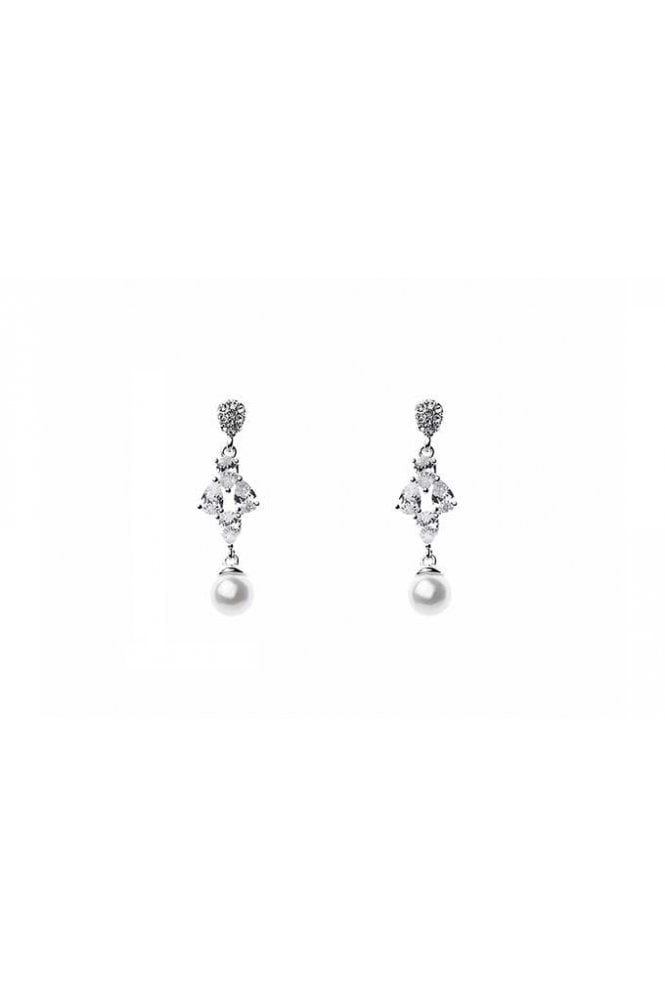 Majique London Crystal Pearl Drop Silver Studs
