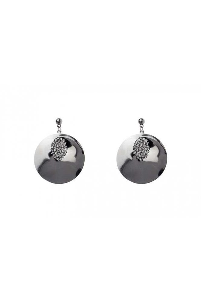 Majique London Dazzling Disc Crystal Drop Earrings