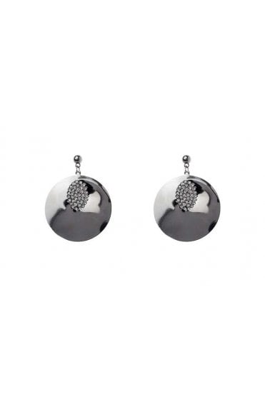 Dazzling Disc Crystal Drop Earrings