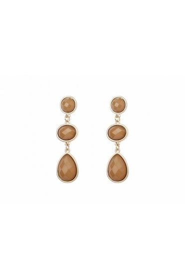 Desert Dream Gold Stud Earrings with Camel Epoxy Stones