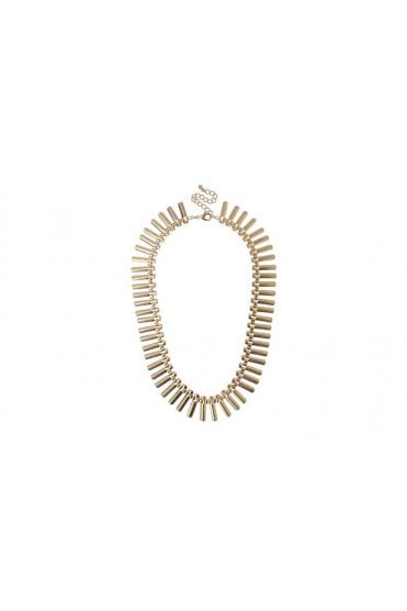 Distressed Gold Metal Bar Necklace