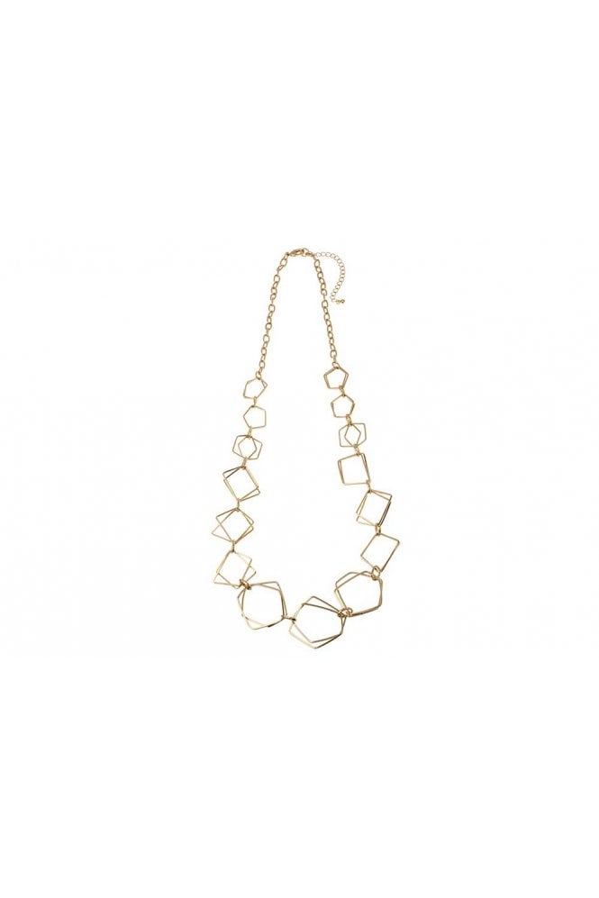 Majique London Distressed Gold Necklace with Asymmetrical Cut-Out Links