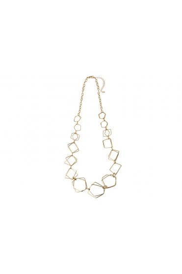 Distressed Gold Necklace with Asymmetrical Cut-Out Links