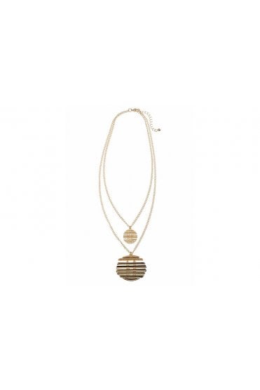 Double Strand Round Charm Necklace