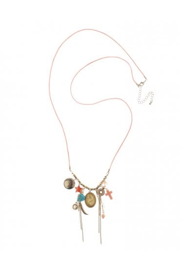 Ethereal Cascade Long Thread Necklace with Charm Drops