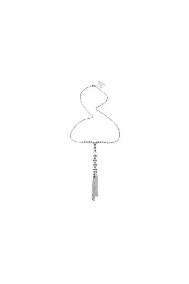 Majique London Crystal Elegance Silver Y Necklace