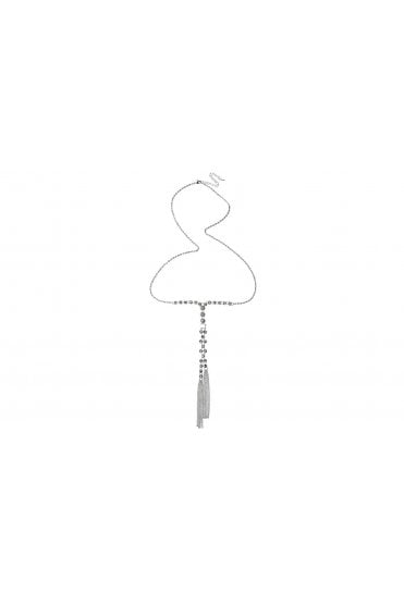 Crystal Elegance Silver Y Necklace
