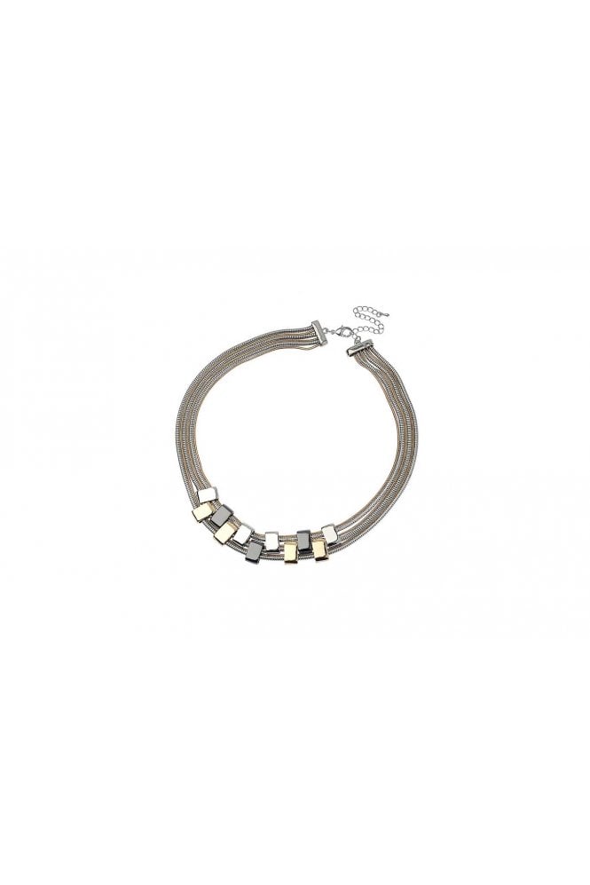 Majique London Tritone Serpentine Layered Chain Necklace