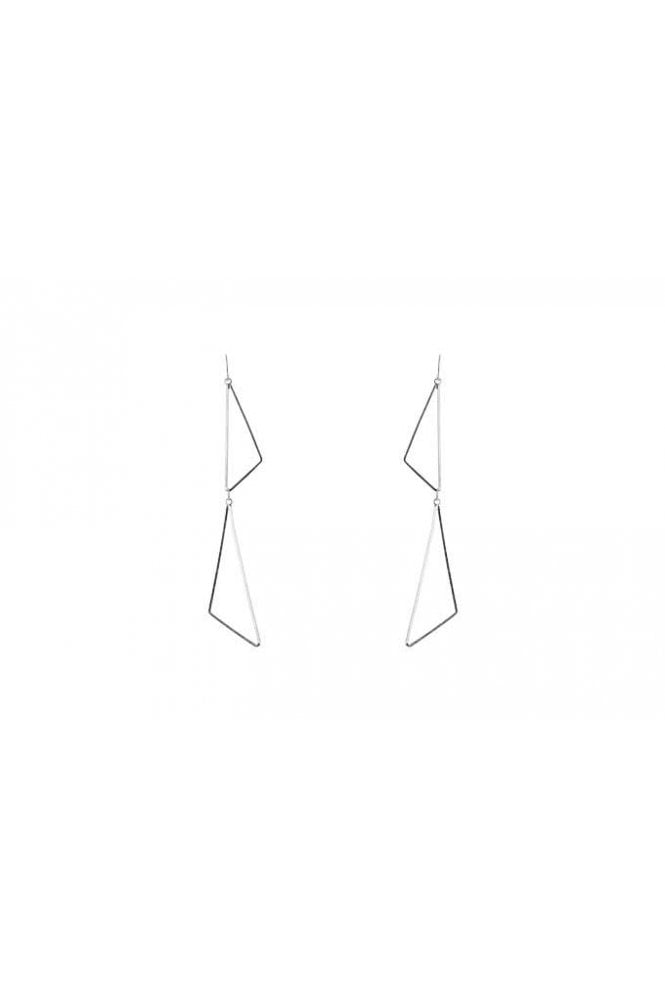 Majique London Geometric Hook Silver Earrings