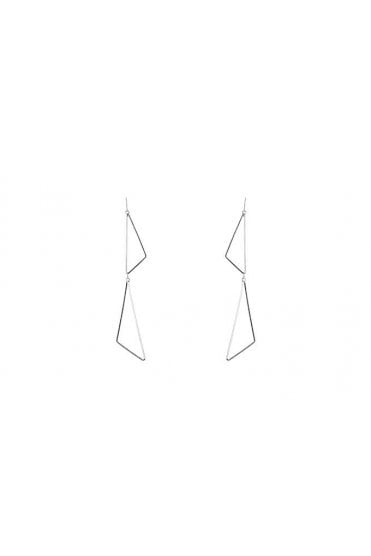 Geometric Hook Silver Earrings
