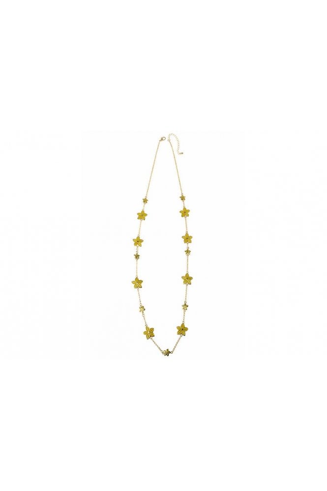 Majique London Golden Bloom Enamel Necklace