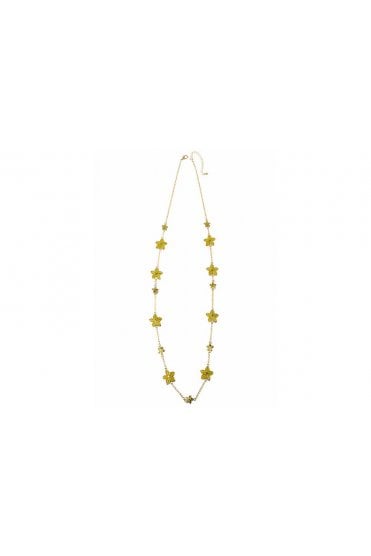 Golden Bloom Enamel Necklace