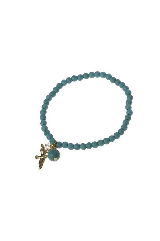 Majique London Golden Flight Beaded Stretch Bracelet