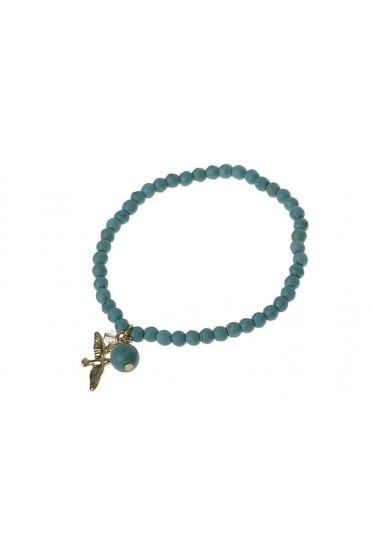 Golden Flight Beaded Stretch Bracelet