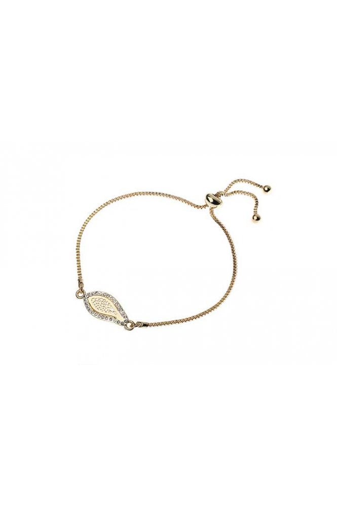 Majique London Golden Leaf Charm Bracelet