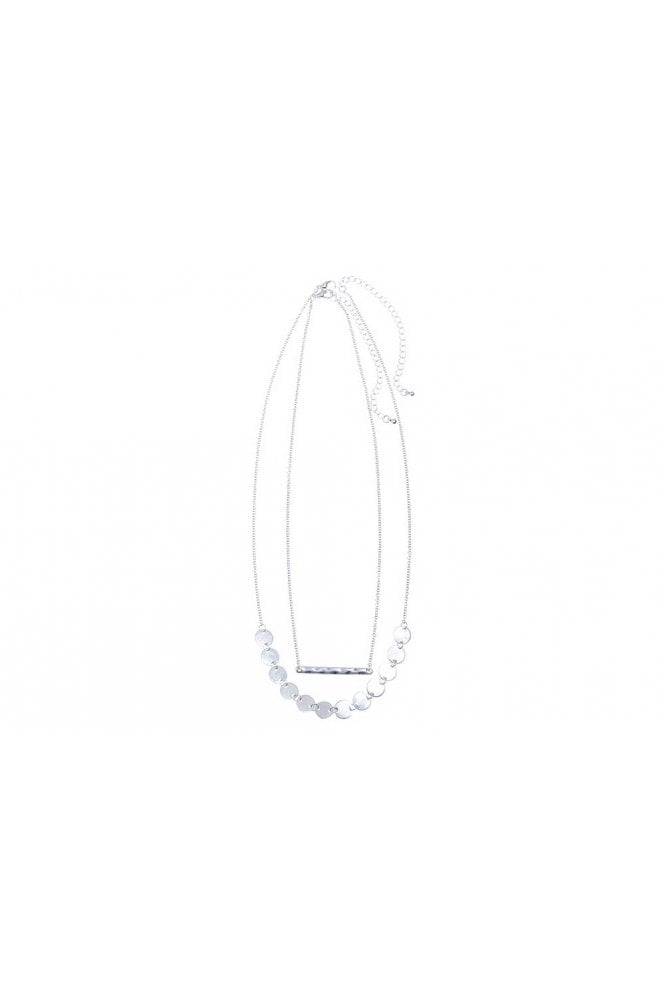 Majique London Hammered Bar & Disc Layered Necklace