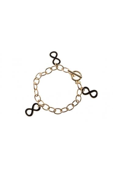 Infinity Luxe Link Bracelet with Black Epoxy Charms