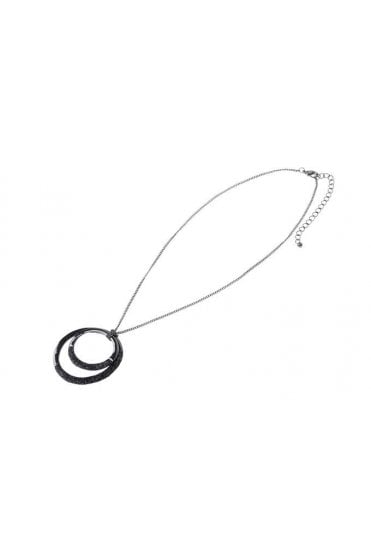 Jet-Set Double Circle Hematite Necklace
