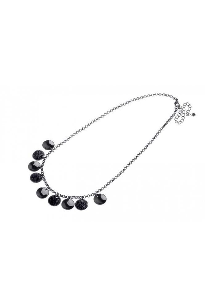 Majique London Jet Sparkle Hematite Chain Necklace