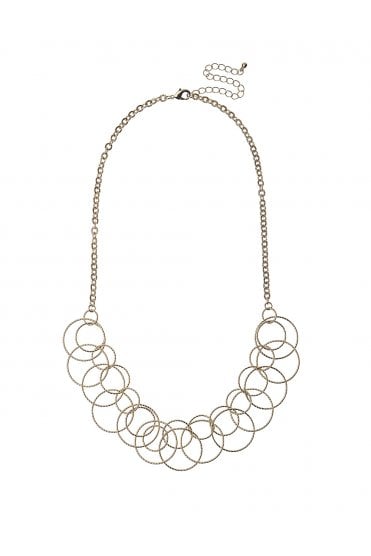 14K Gold Sculpted Multi Ring Necklace