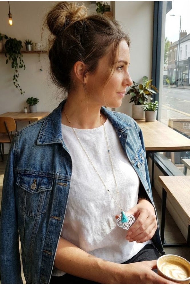 Majique London 2 Tone Long Necklace With Large Pendant