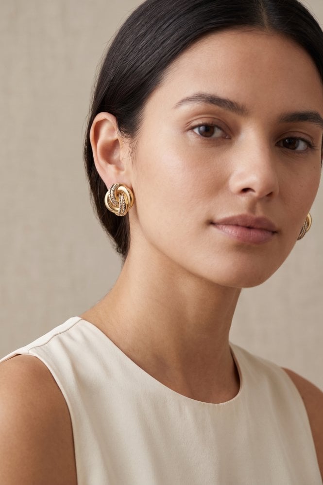 Majique London 2 Tone Twist Luxe Studs
