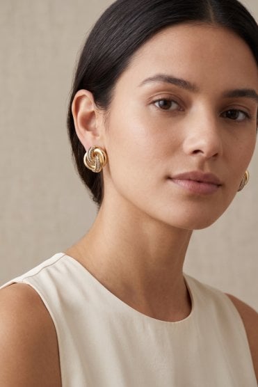 2 Tone Twist Luxe Studs