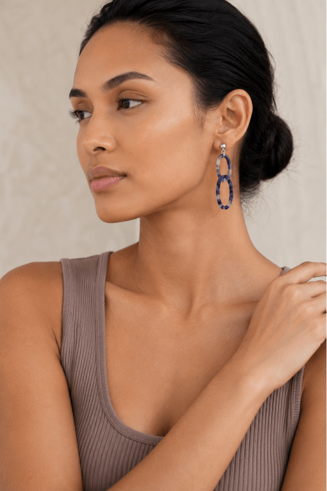 Majique London Acrylic Link Drop Earrings