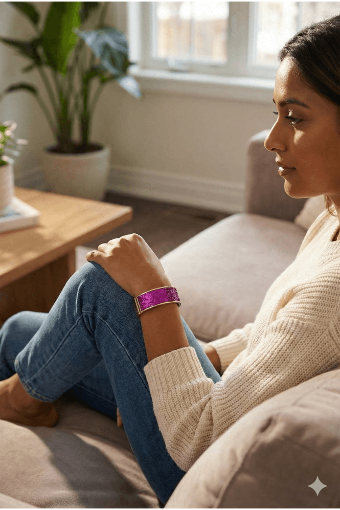 Majique London Amethyst Glow Hinged Bangle