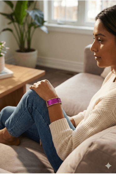 Amethyst Glow Hinged Bangle
