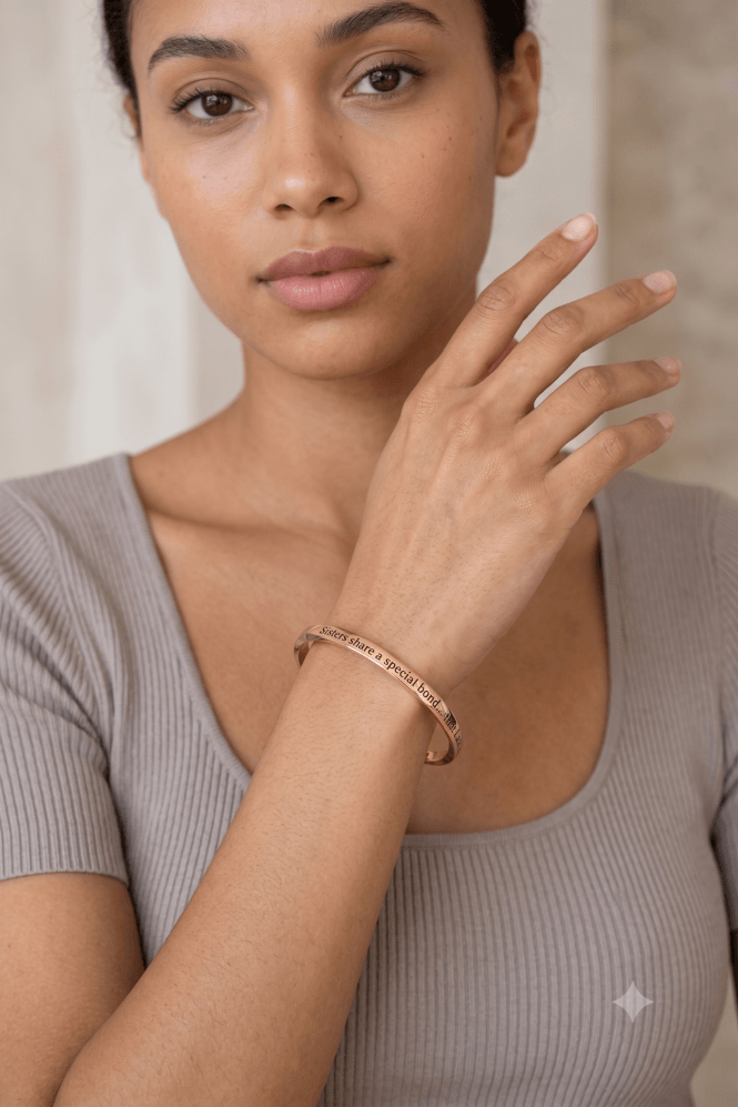 Majique London Antique Gold Bonded Sisters Bangle